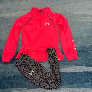 Under armor half sip with coordinating yoga pants